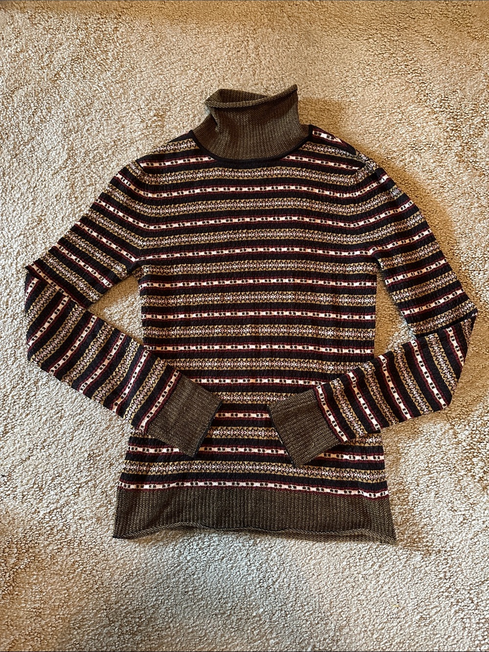 Ulla Johnson Striped Turtleneck Sweater Top